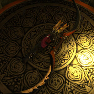 Western design composite longbow. Bought as a replacement for her previous shortbow at an import market in Limsa Lominsa.